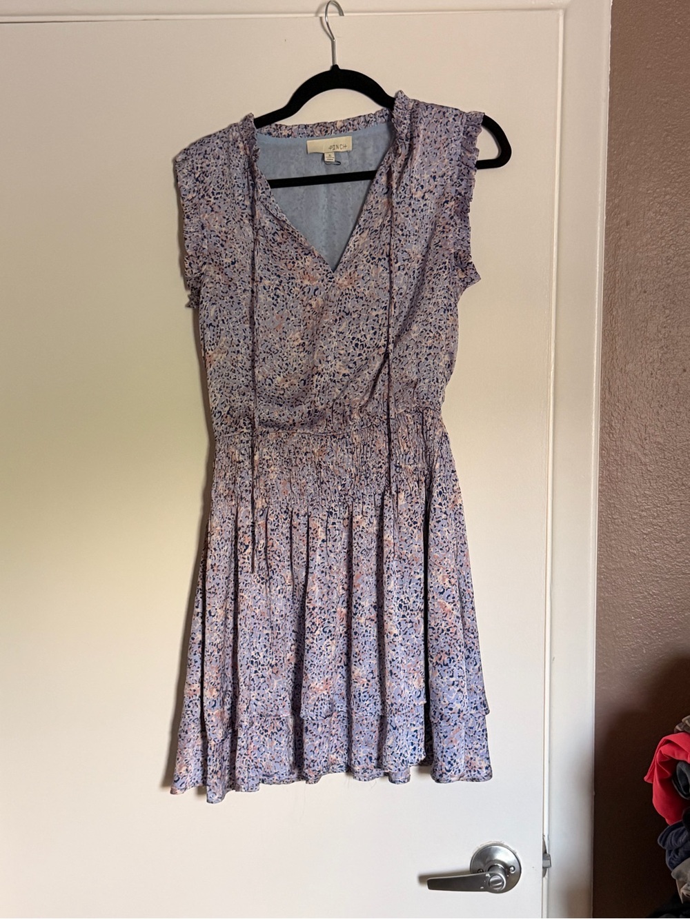 Pinch Lavender Floral Tiered Mini Dress